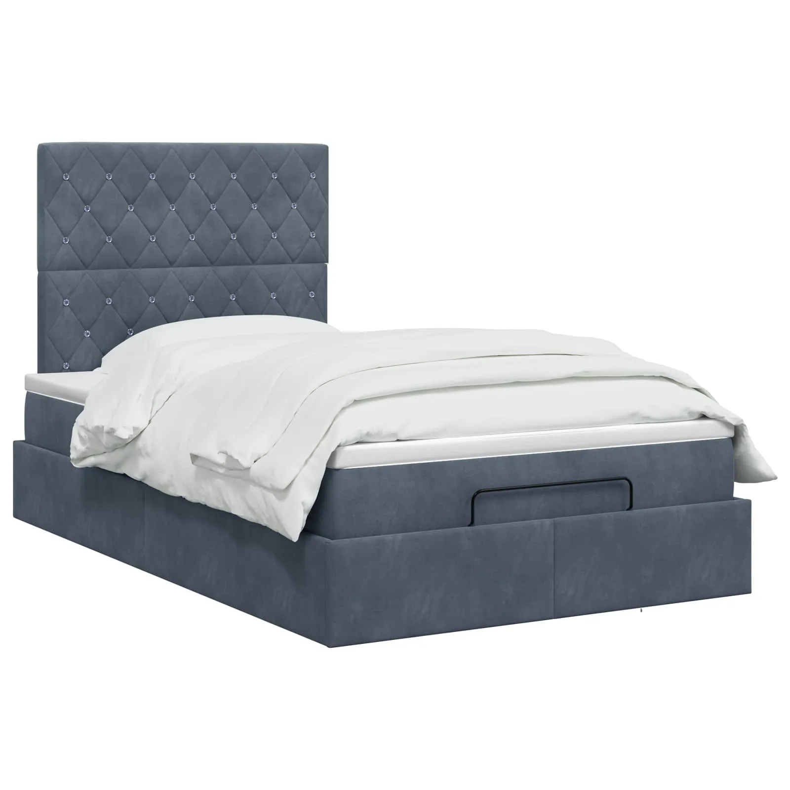 Ottoman-Bett mit Matratze 203 x 120 x 88 cm Dunkelgrau