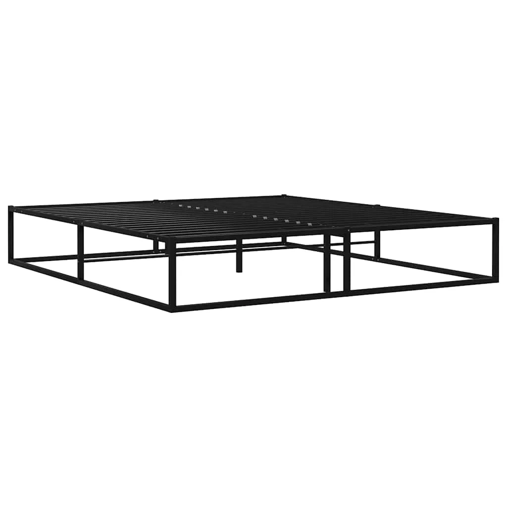 Metall-Bettgestell 145x205x32,5 cm Schwarz mit Lattenrost