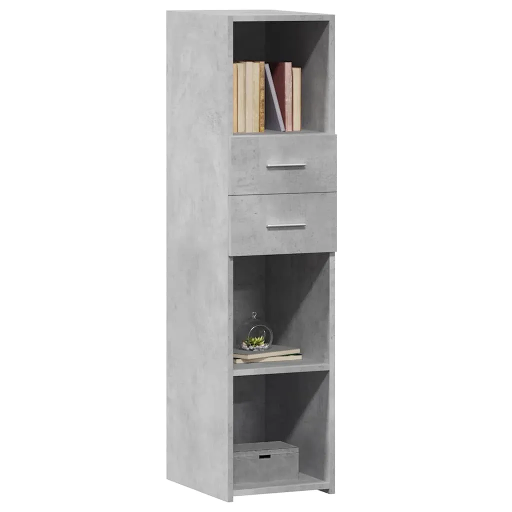 Klassisches Highboard Betongrau 30 x 42,5 x 124 cm aus Holzwerkstoff