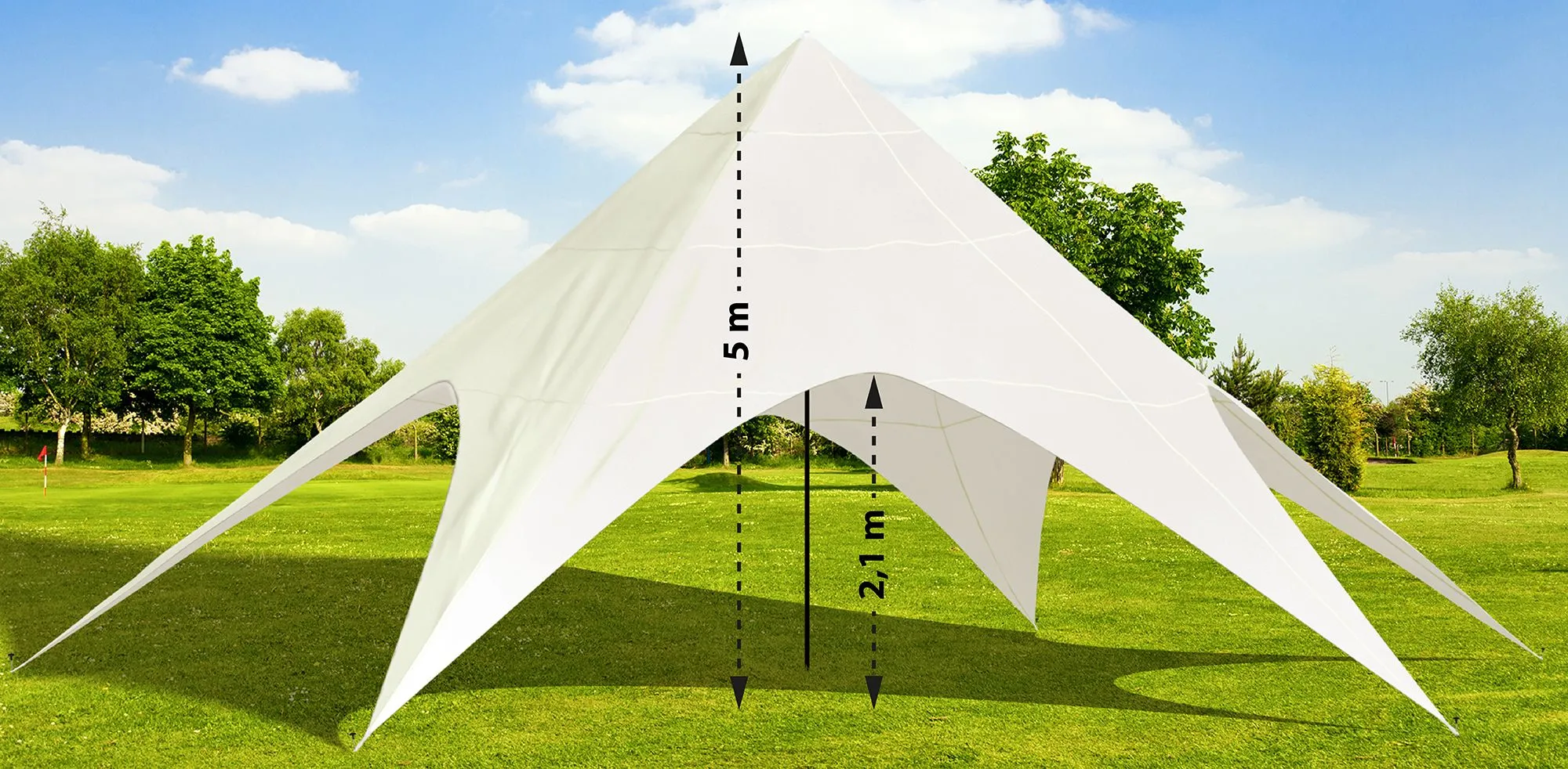 Sternzelt 12 m Durchmesser creme