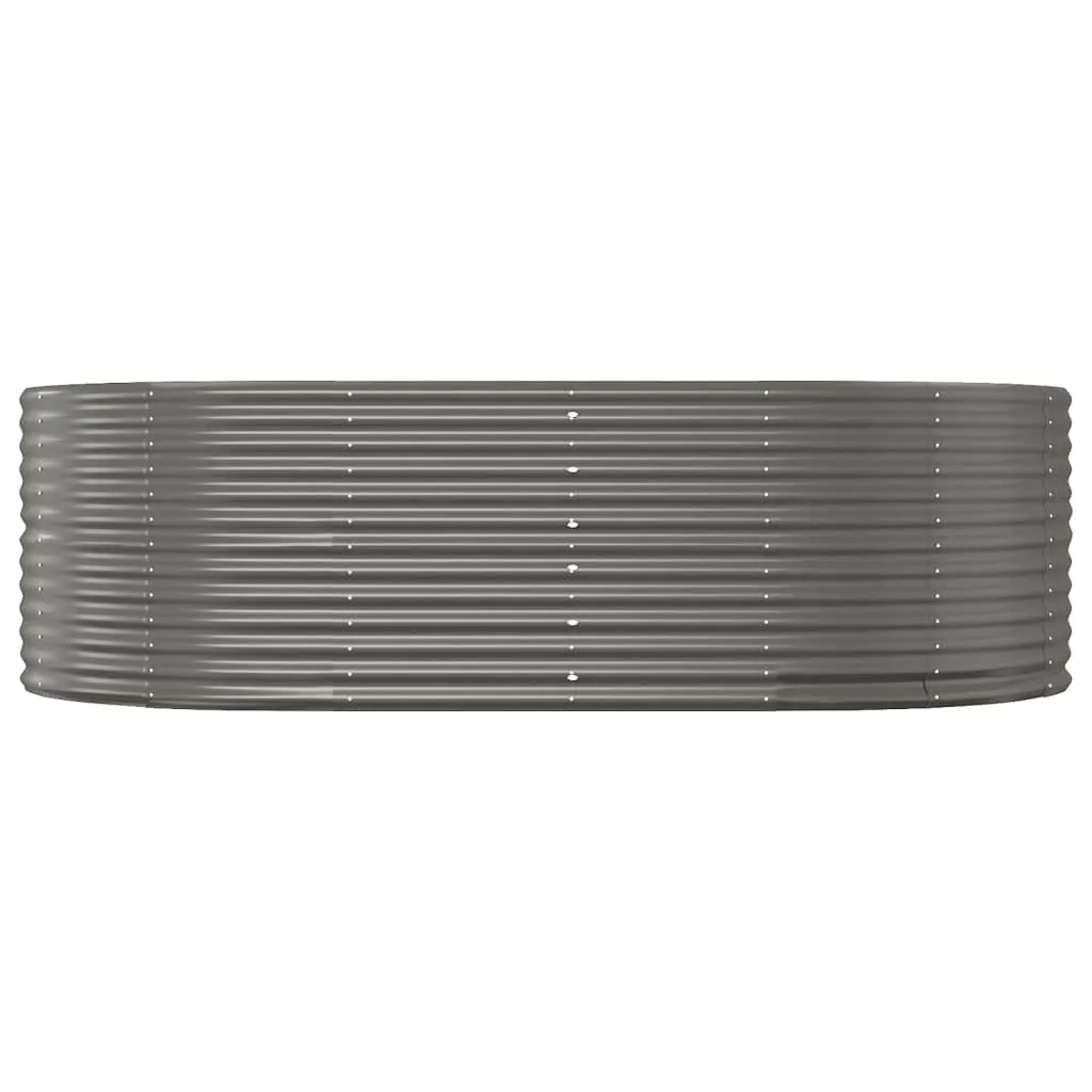 Hochbeet Grau 212x140x68 cm Verzinkter Stahl