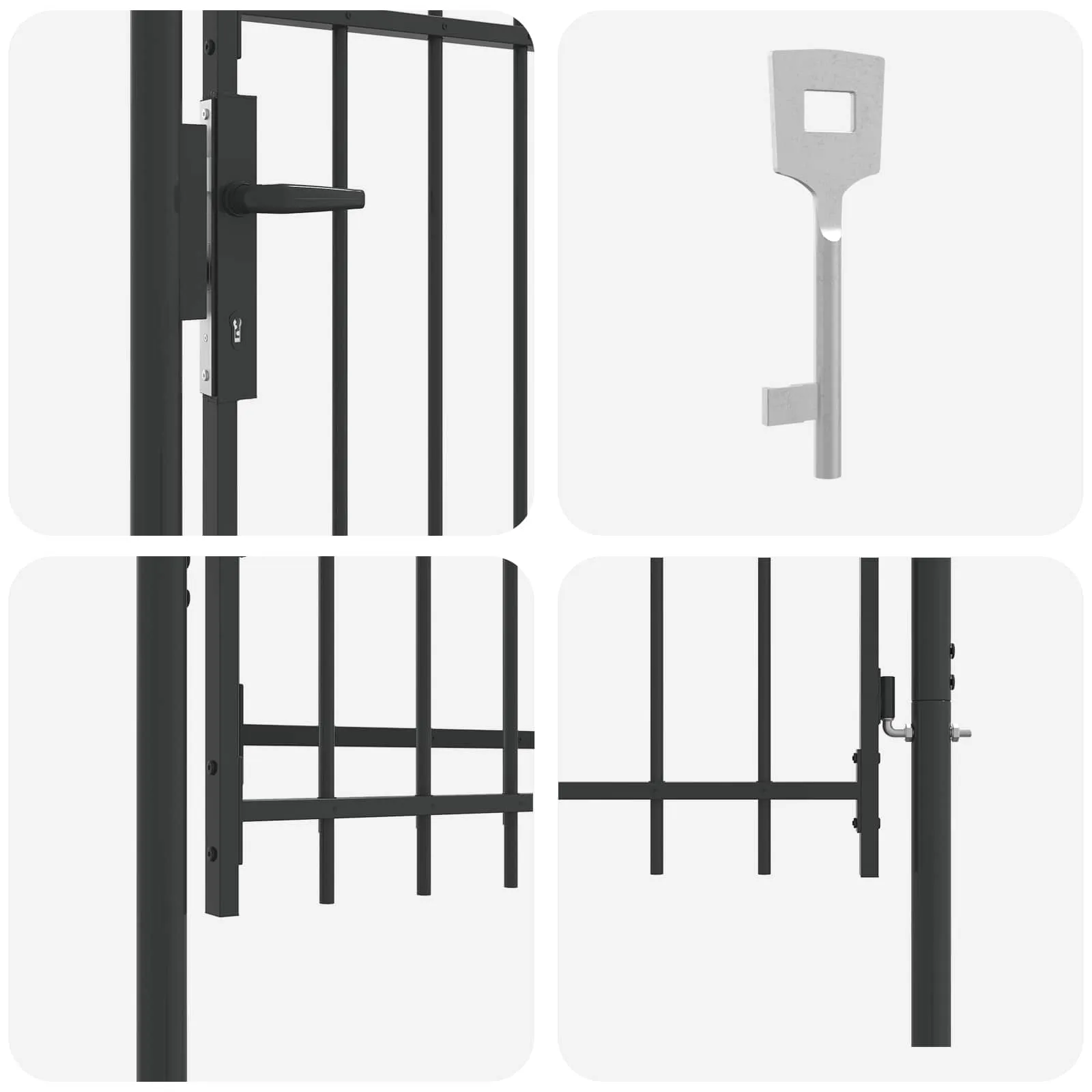 Zauntor BOXTEL 103 x 150 cm Pulverbeschichteter Stahl Grau