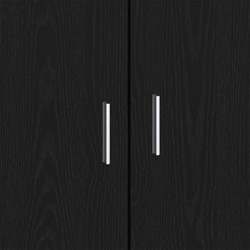 Sideboard Schwarz Eichen-Optik 80 x 40 x 75 cm Holzwerkstoff