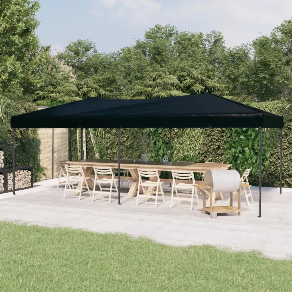 Faltbares Partyzelt 580x292x245 cm Schwarz mit Stahlgestell