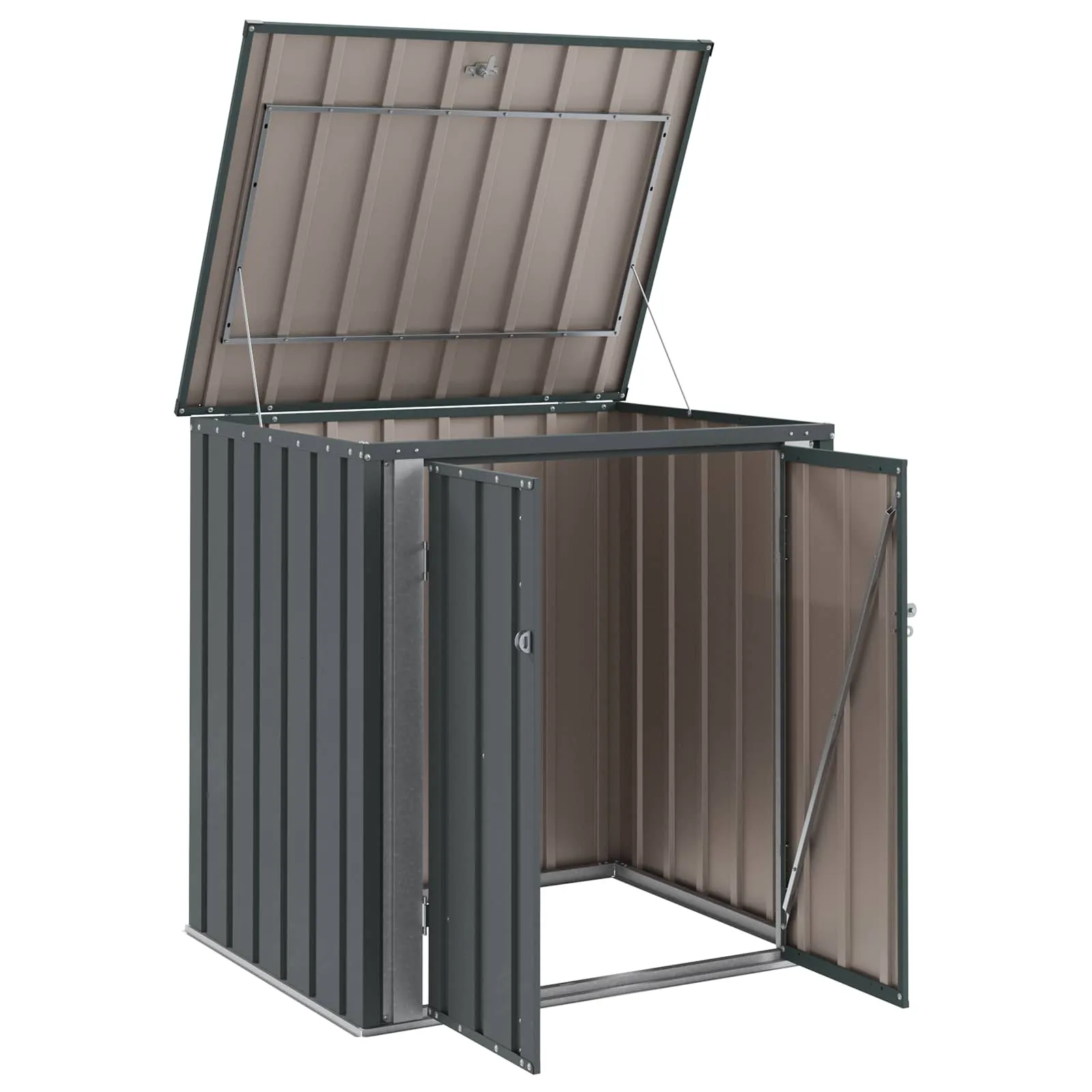 Abschließbare Gartenbox 101,5x82x100 cm Schwarz mit Stahlkonstruktion