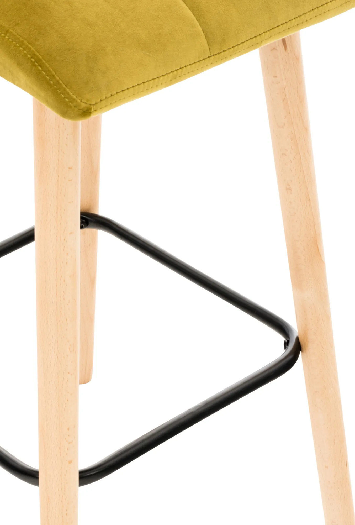 Barhocker Lincoln Samt 42x49x94 cm Gelb