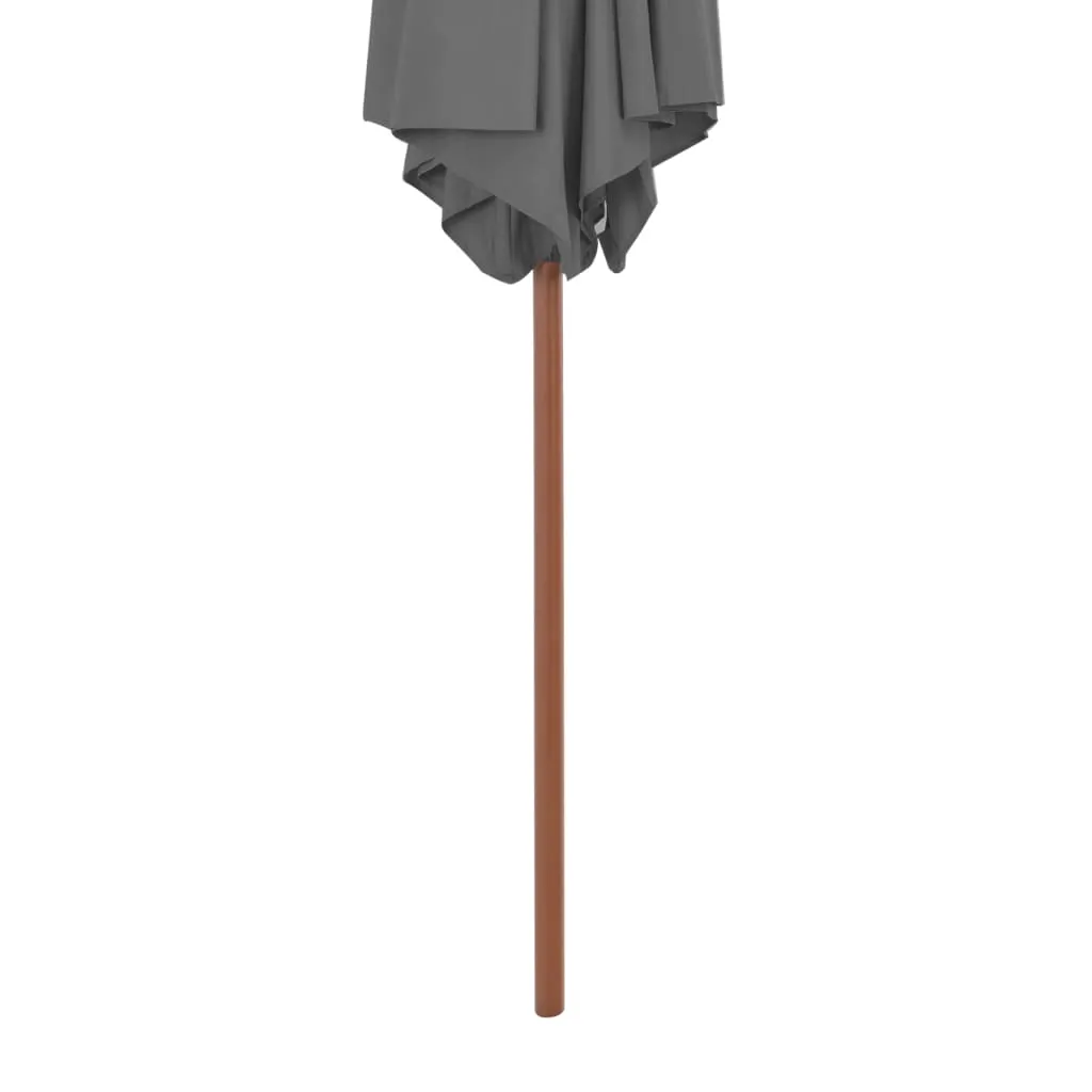 Eleganter Gartenschirm 270x244 cm Anthrazitgrau mit Massivholz-Mast