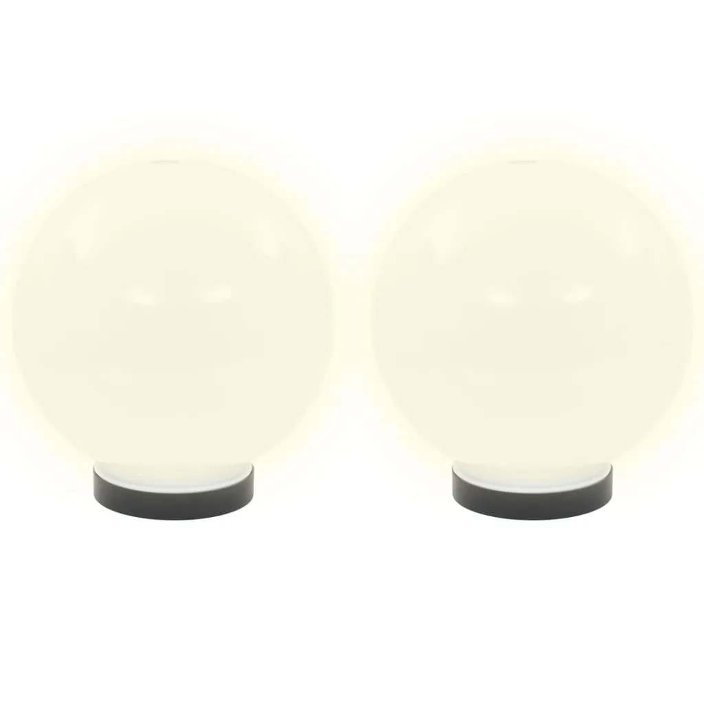 2 LED-Kugellampen 20 cm Weiß für Garten und Terrasse