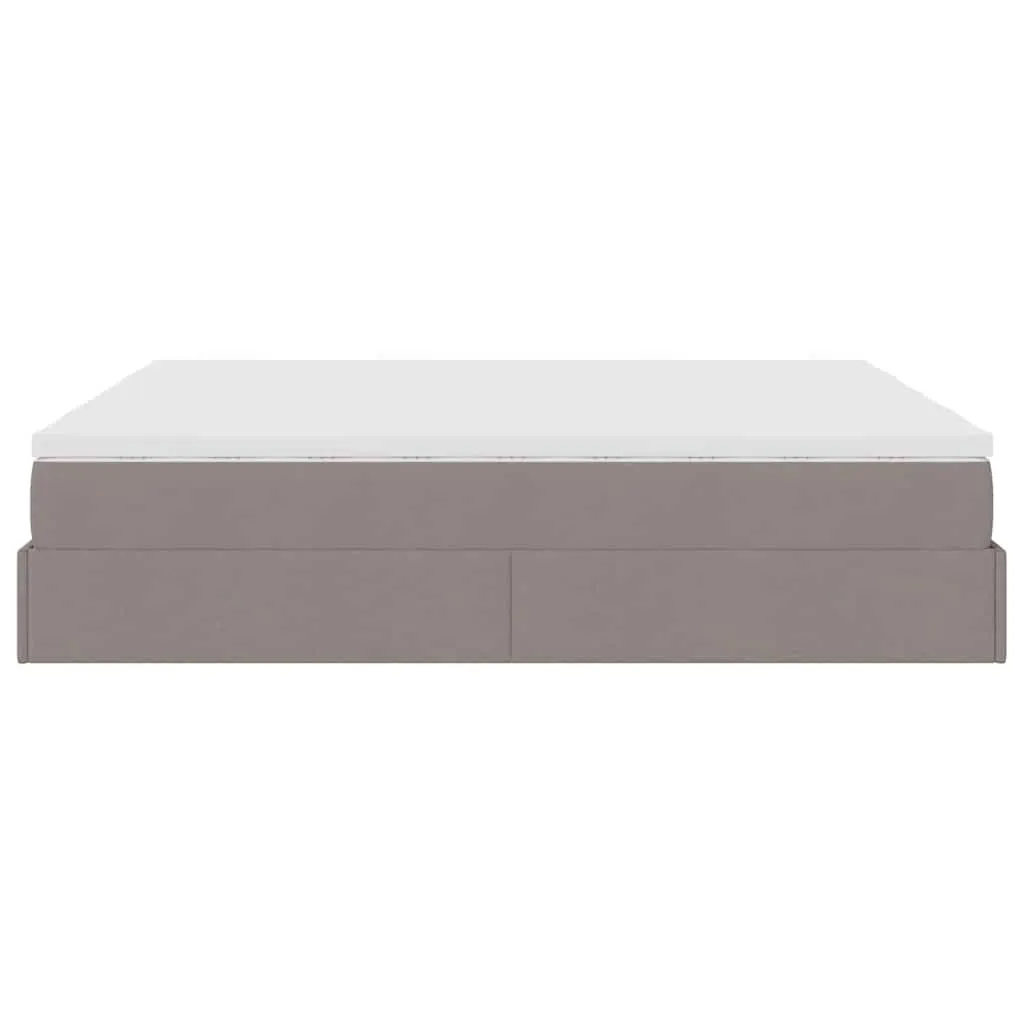 Ottomanbett mit Matratzen 203 x 160 x 23,5 cm Taupe