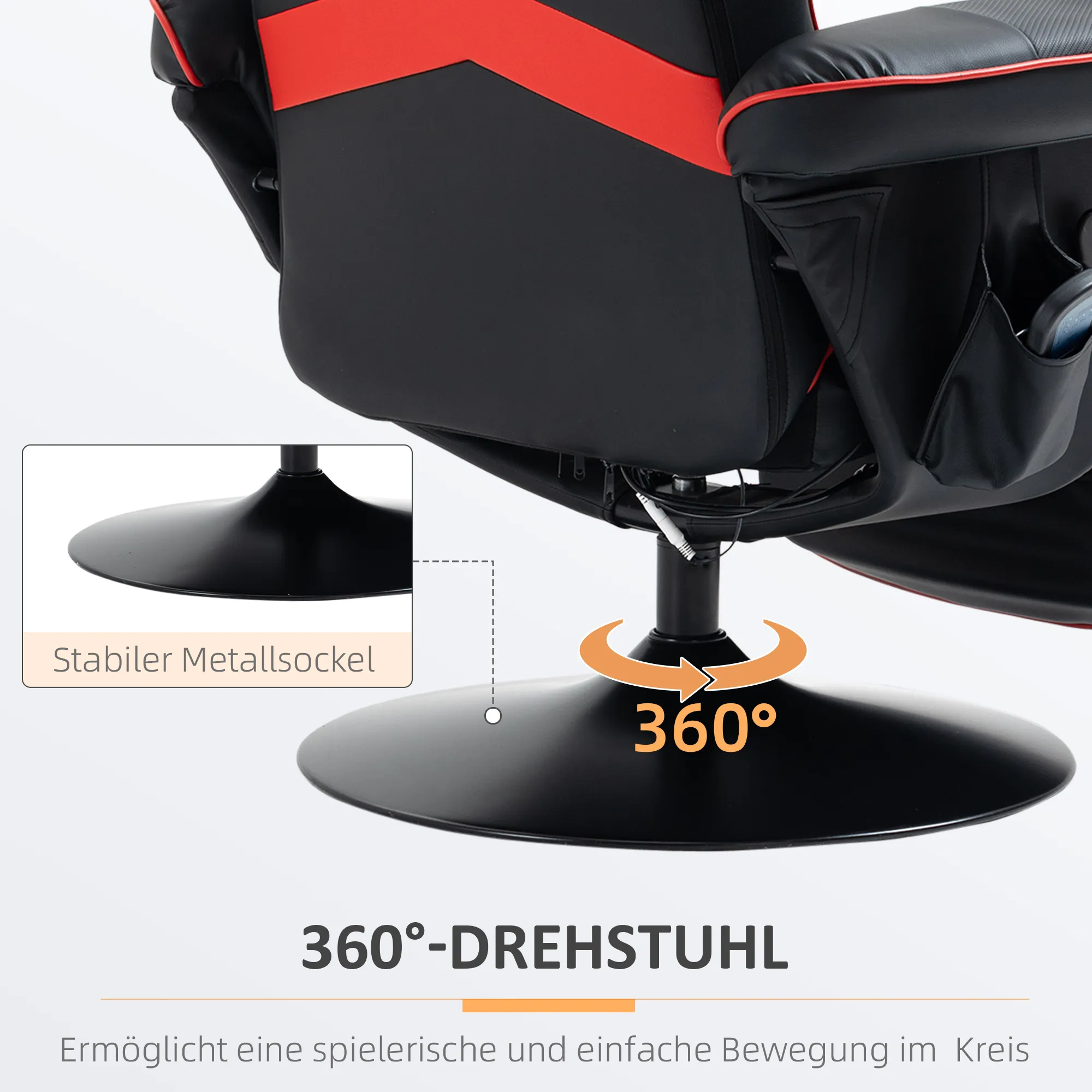 Massagesessel Rot 79,5B x 82,5T x 111,5H cm