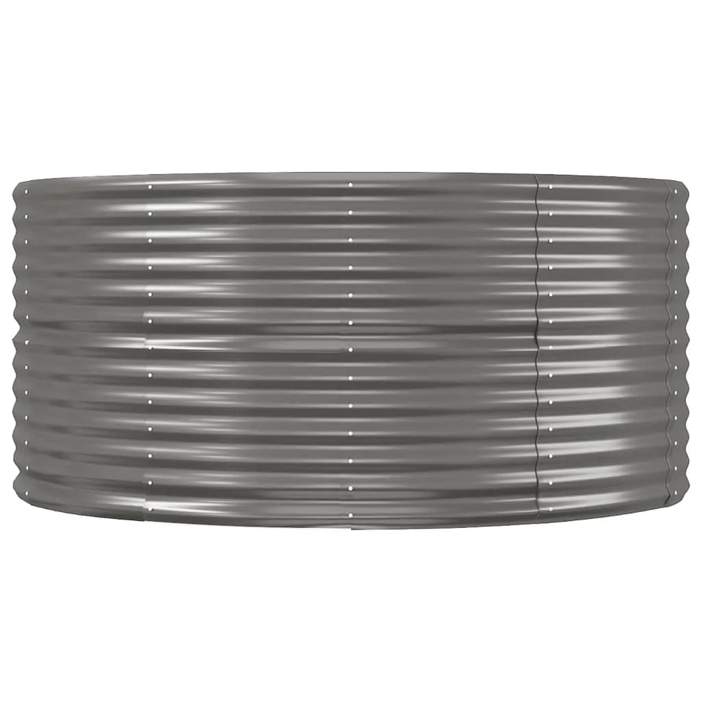 Hochbeet Grau 212x140x68 cm Verzinkter Stahl