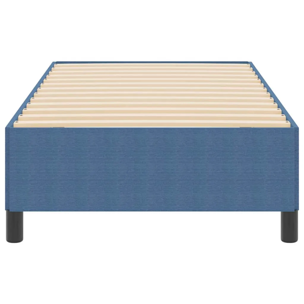 Boxspringbett aus Kiefernholz und Samt, 90x200 cm, Blau
