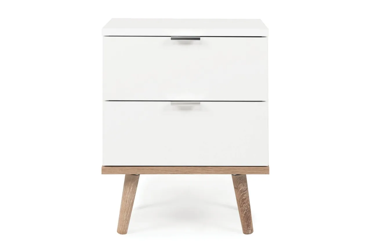 finori Nachtkonsole Göteborg 40 cm weiß Dekor Sonoma Eiche Nachtkasten