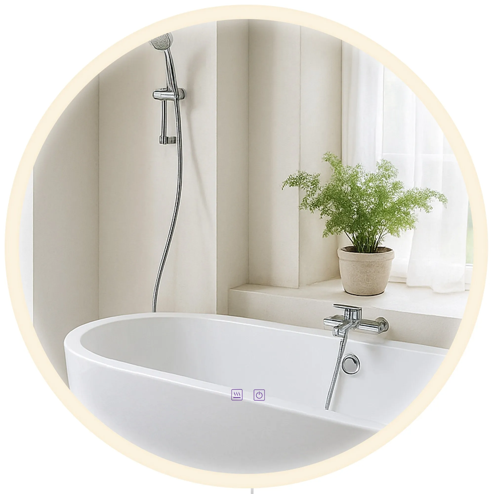 Badspiegel Laconia LED 70x70 cm klarglas