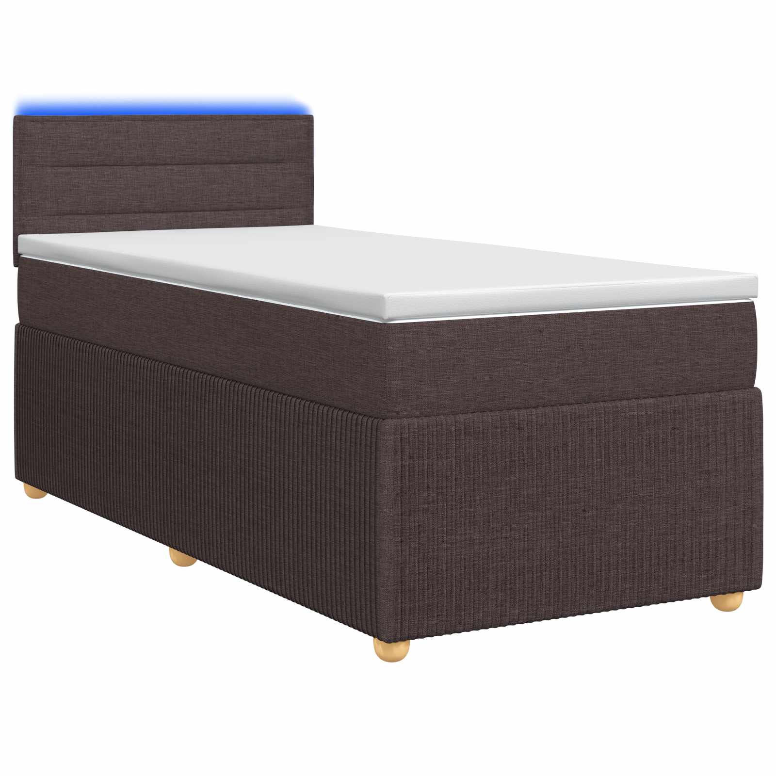 Boxspringbett mit Matratze, LED-Beleuchtung, 80x200 cm, Braun