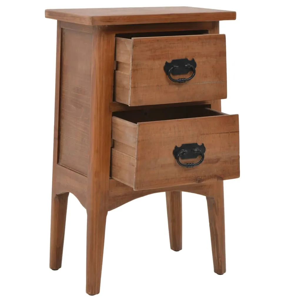 Klassischer Nachttisch aus massivem Holz Braun 40x29x68 cm