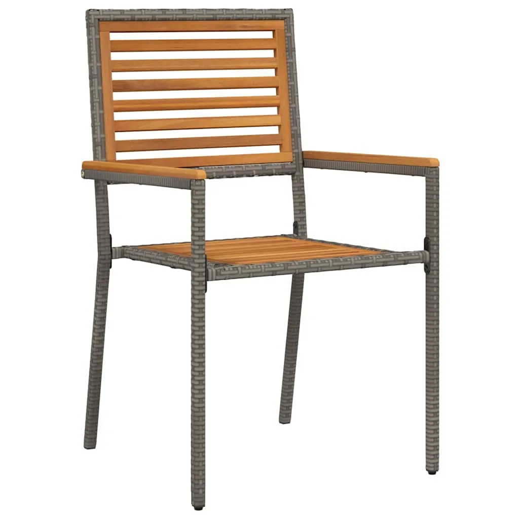 Modernes Garten-Dining-Set Echtholz 85x85x74 cm Grau