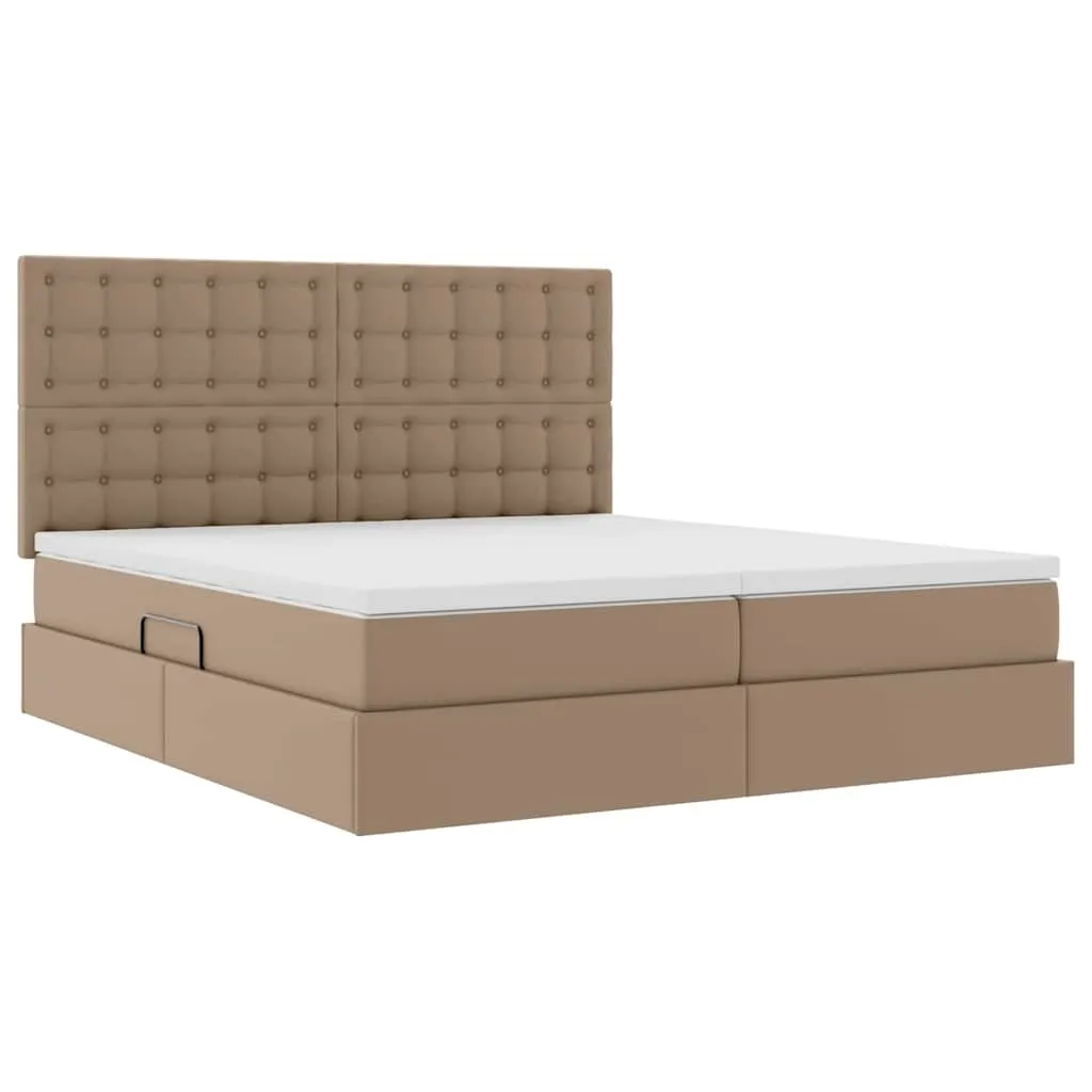 Stauraum-Bett mit Matratze 180 x 200 cm Cappuccino