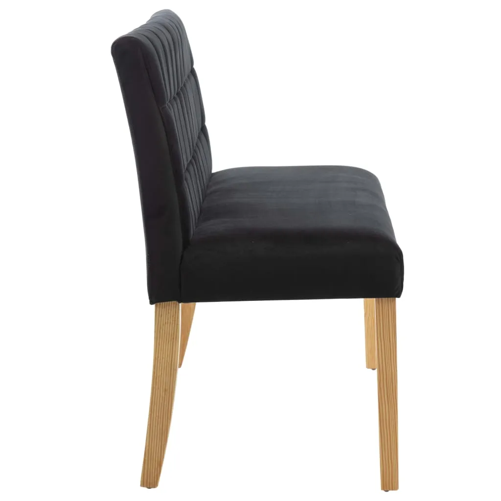 Schlichte Sitzbank mit Rückenlehne 140x56x86 cm in Schwarz