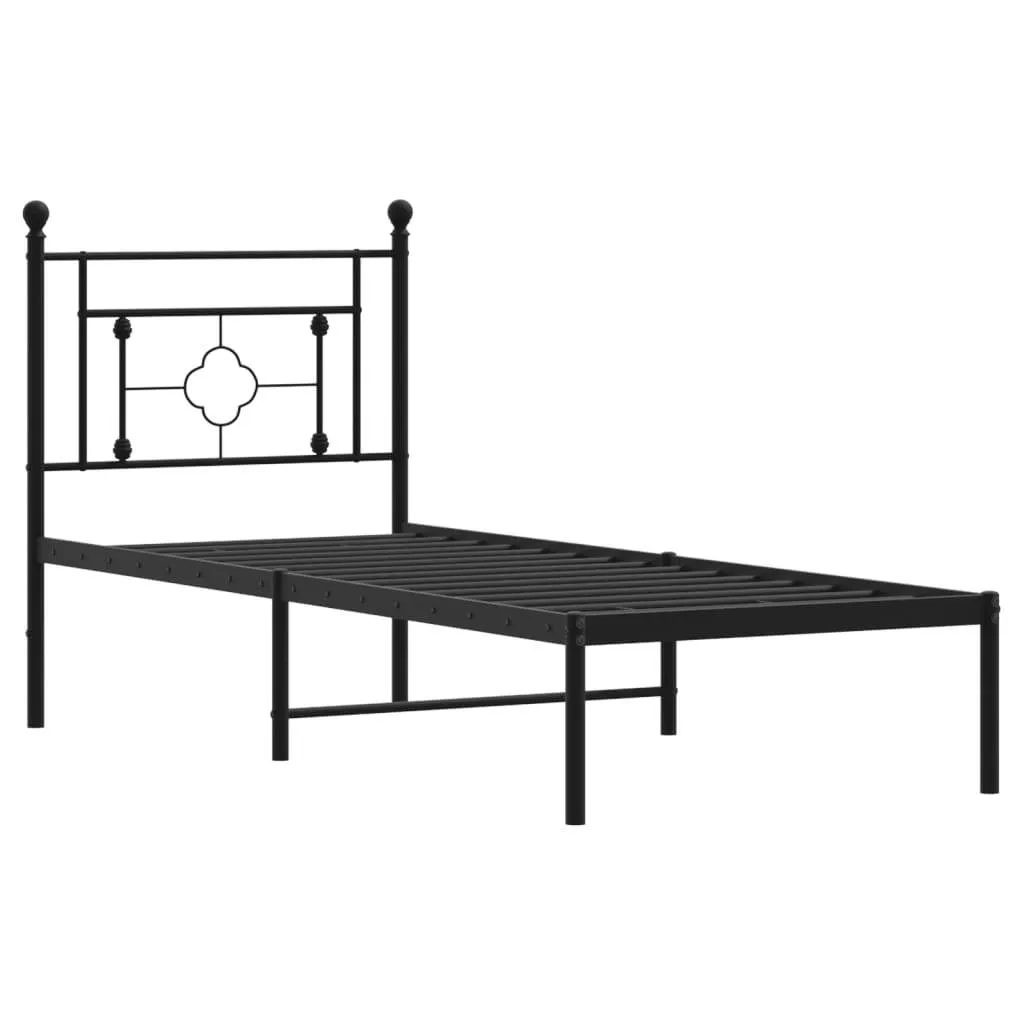 Klassisches schwarzes Metall-Bettgestell 196 x 80 x 97 cm
