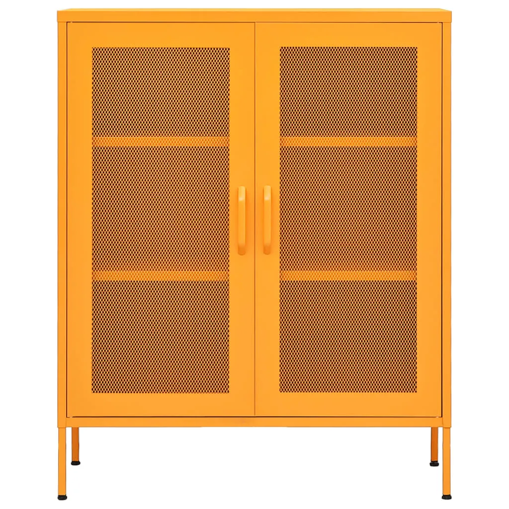 Beistellschrank Stahl Senfgelb 80 x 35 x 101,5 cm