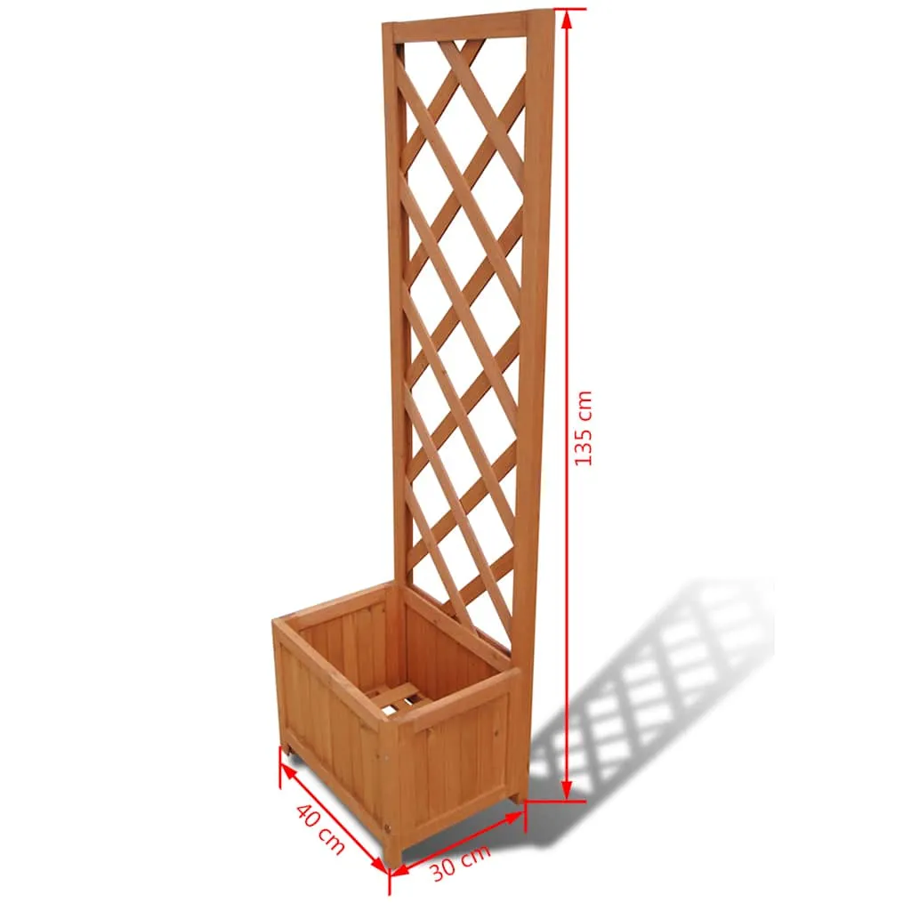 Pflanzkübel mit Rankhilfe 40 x 30 x 135 cm aus stabilem Holz