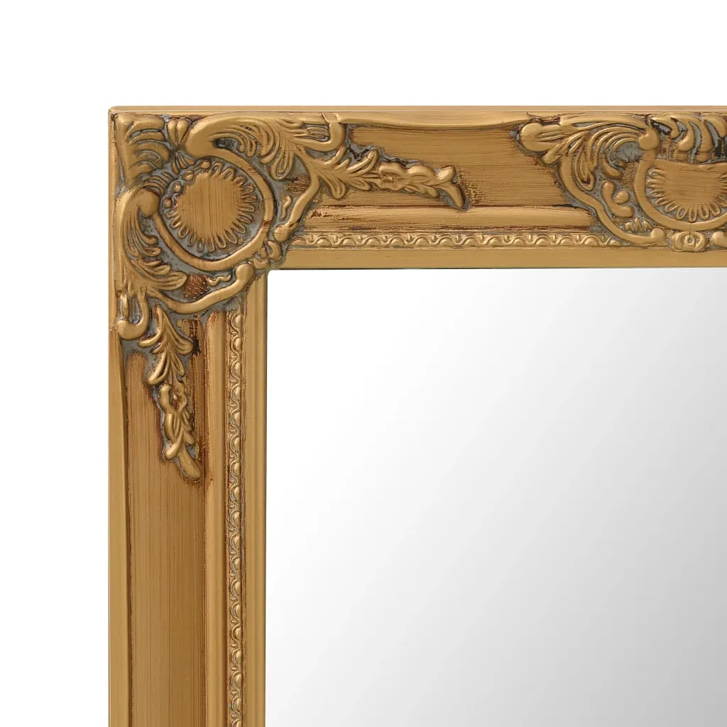 Wandspiegel Barock 50 x 60 cm Golden mit Massivholz Rahmen