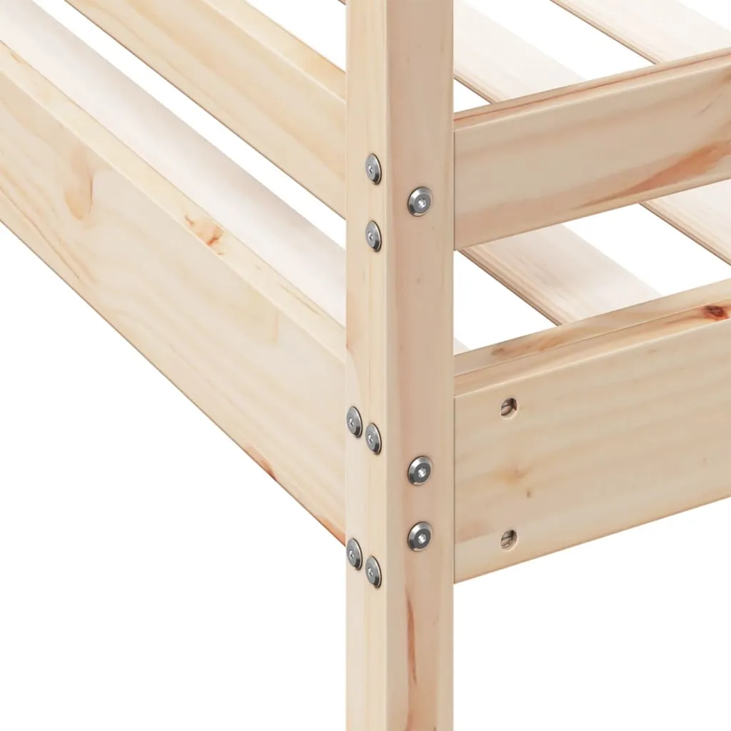 Etagenbett aus massivholz 207x145,5x145 cm naturfarben