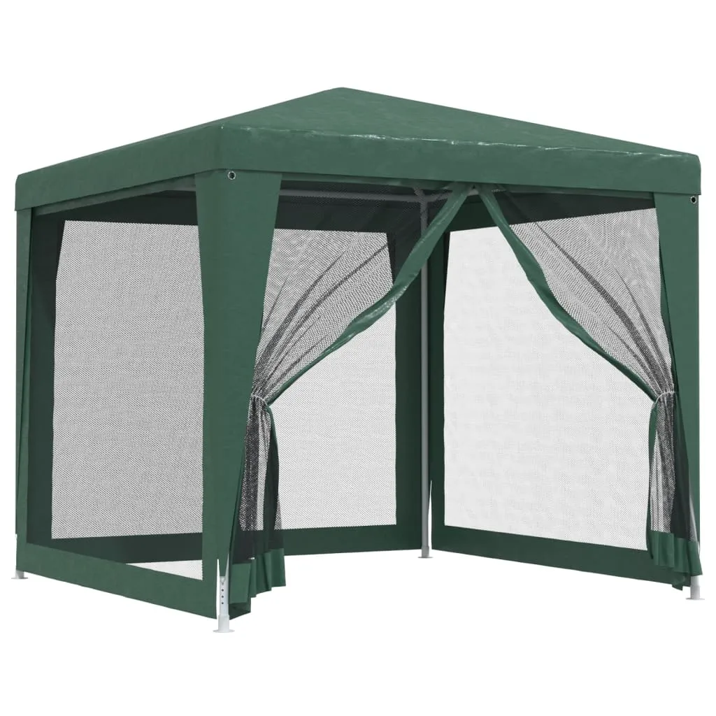 Grünes Partyzelt 250x250x245 cm mit robustem Eisenrahmen und Mesh-Seitenwänden