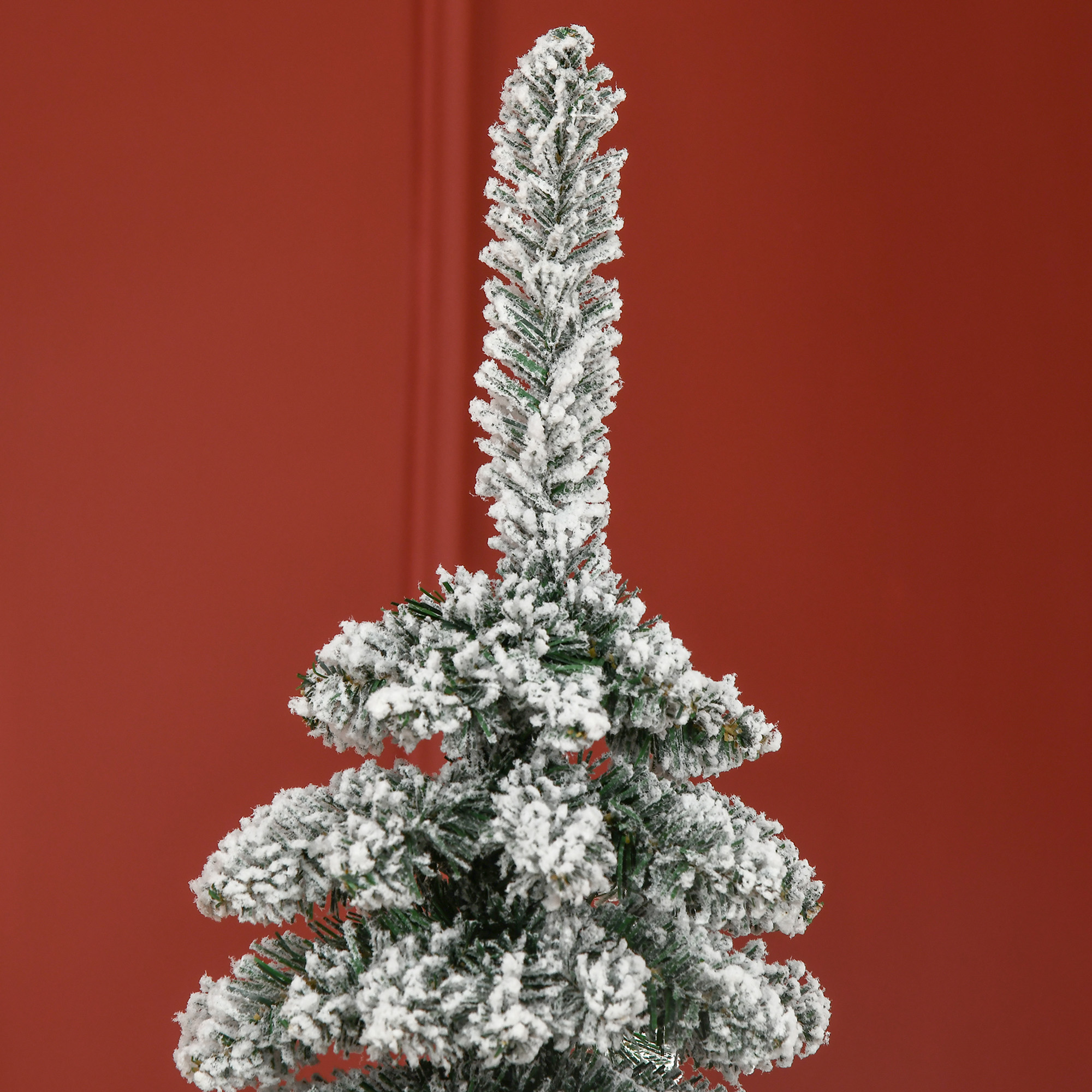 Künstlicher Weihnachtsbaum schneebedeckt schmal 180 cm Grün/Weiß