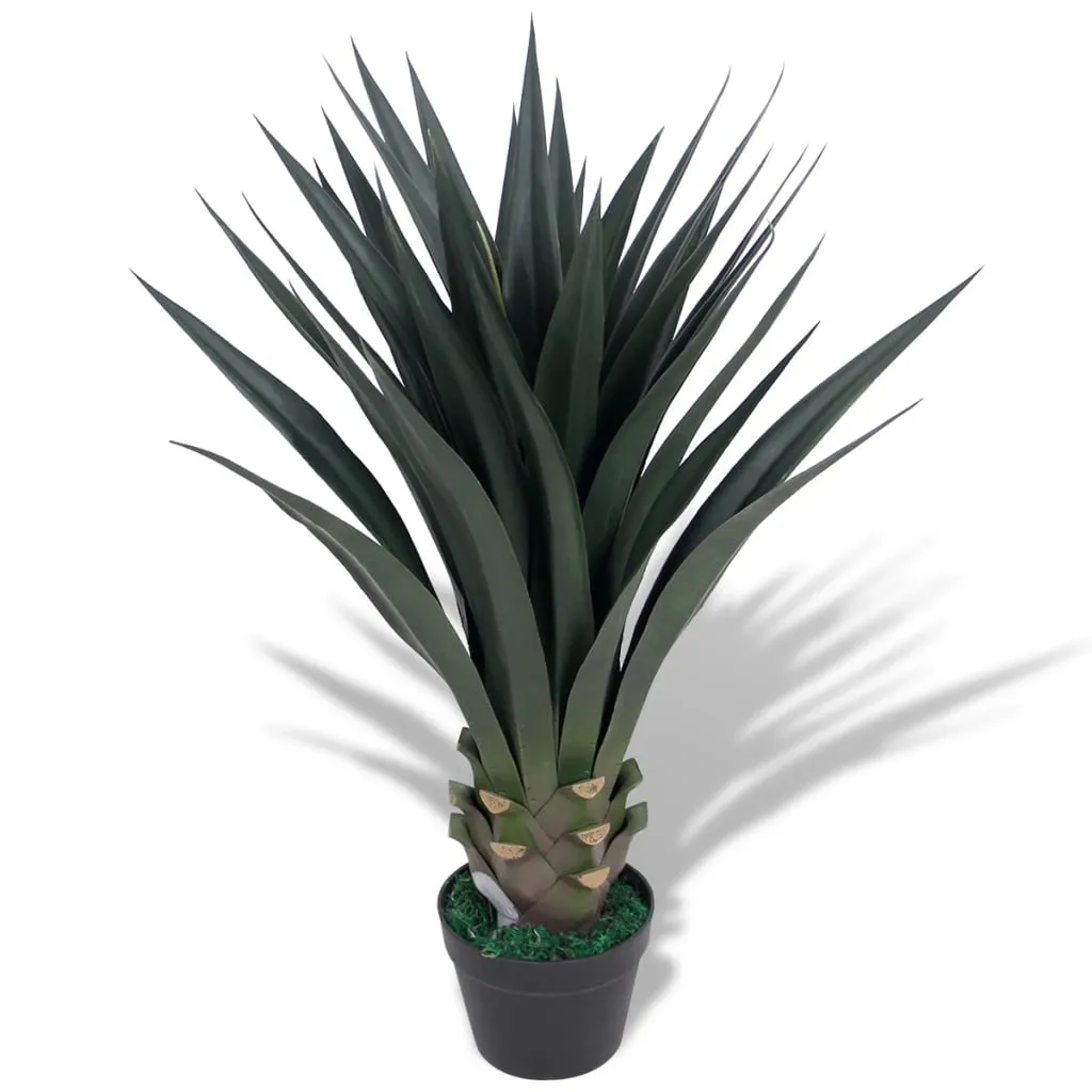 Künstliche Yucca-Palme Grün 85 cm mit Kunststofftopf