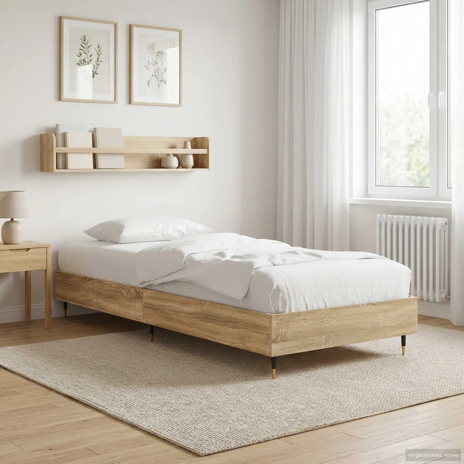 Bettgestell 203 x 83 x 26 cm Sonoma-Eiche