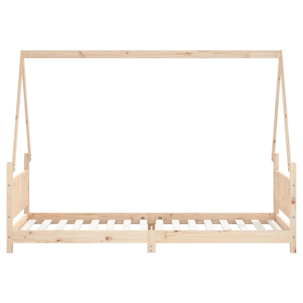 Kinderbett Hausform aus massivem Kiefernholz 205,5x85,5x146 cm natur