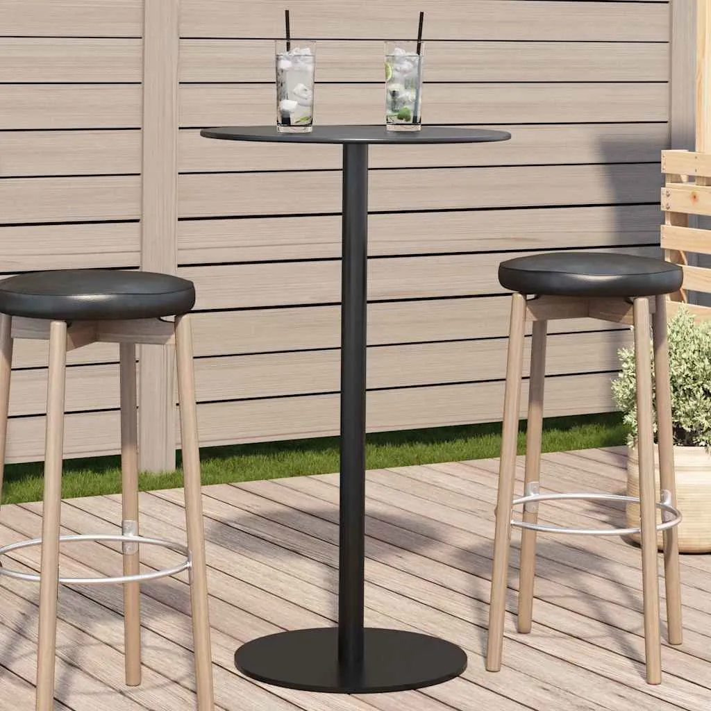 Outdoor-Stehtisch 60 x 105 cm Schwarz Pulverbeschichteter Stahl