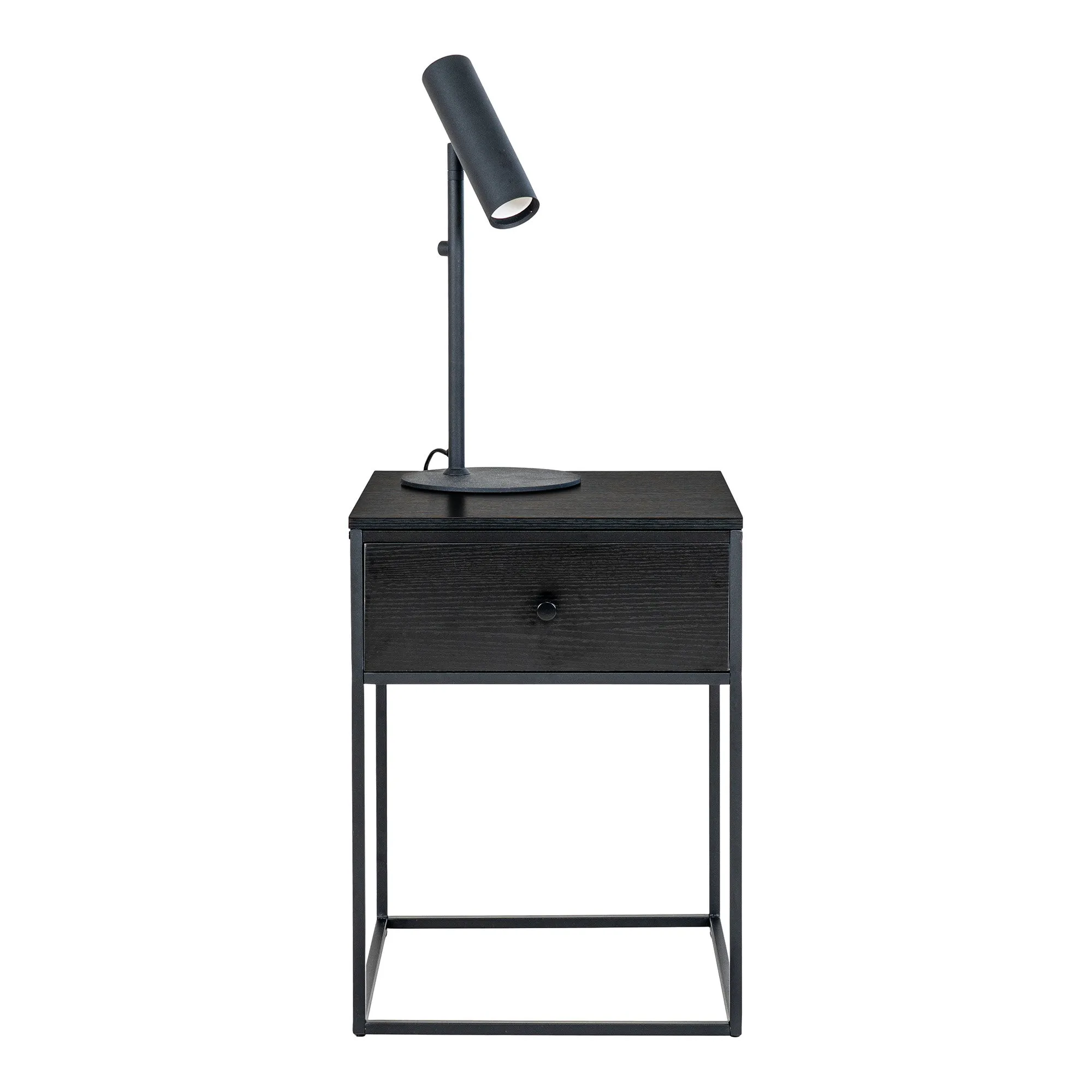 tinkaro Vita Beistelltisch mit 1 Schublade 40x40x55 cm Schwarz