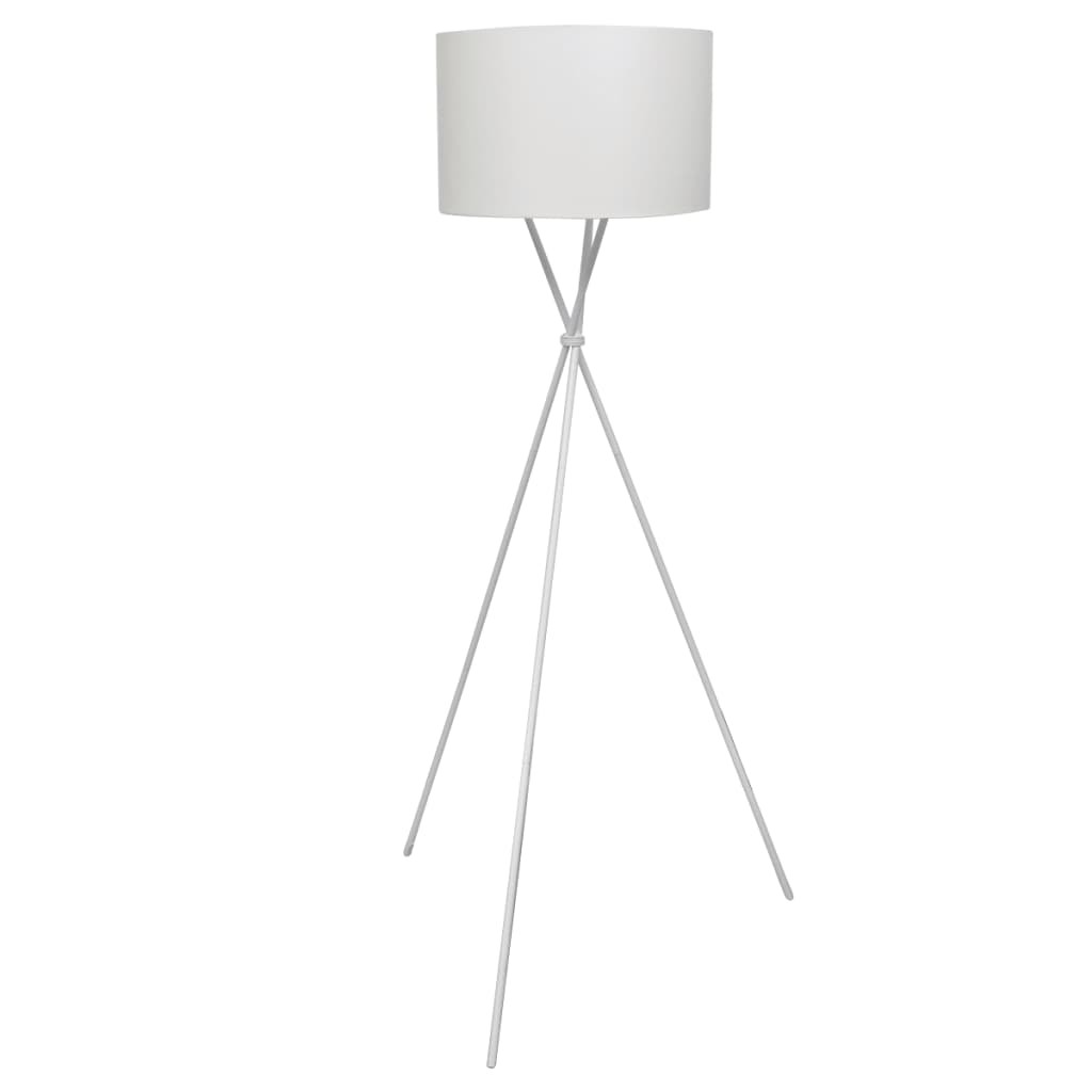 Stehleuchte mit Lampenschirm SIRA Polyester Standleuchte Weiß