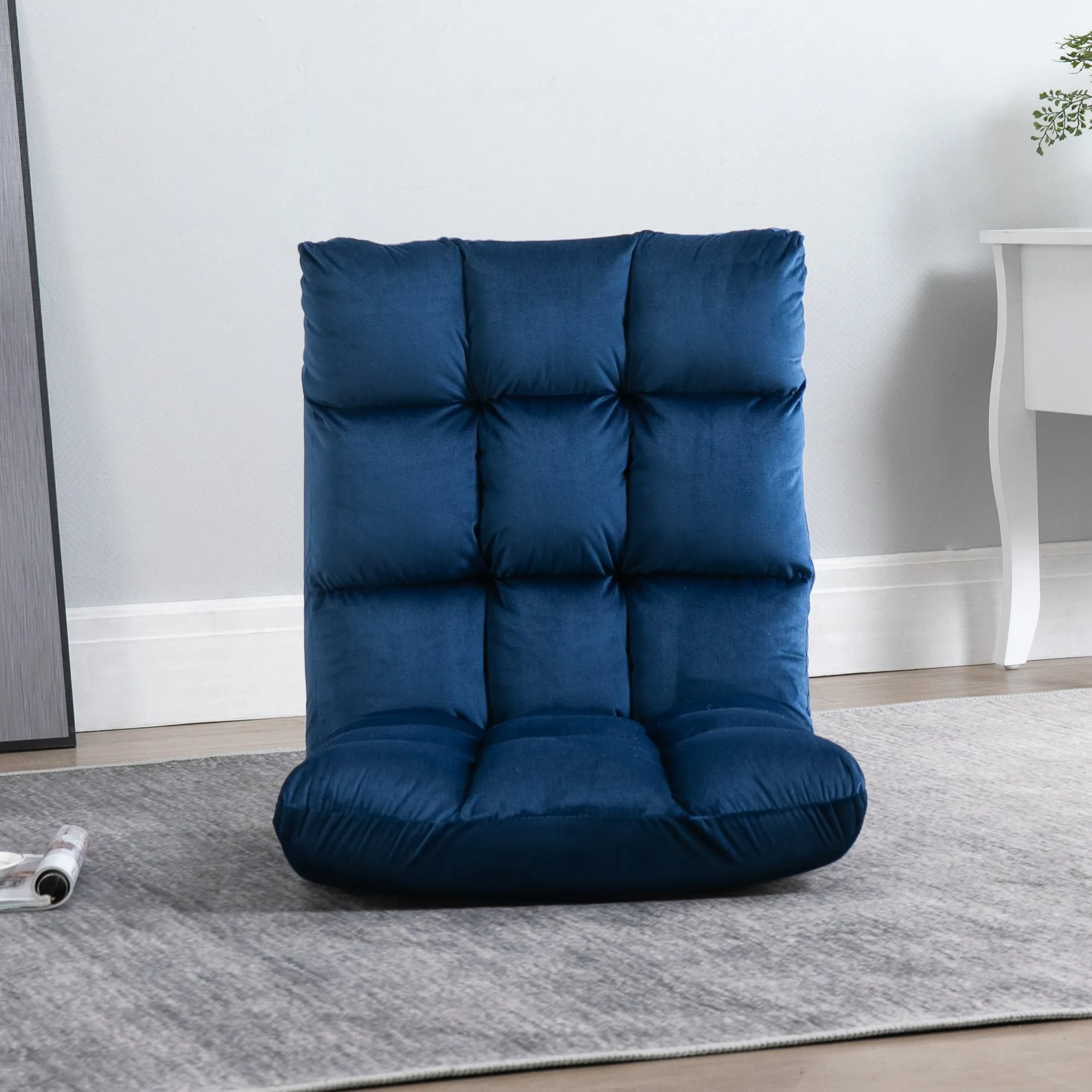 Bodensofa Blau 55B x 71T x 53,5H cm - 3-in-1 Design