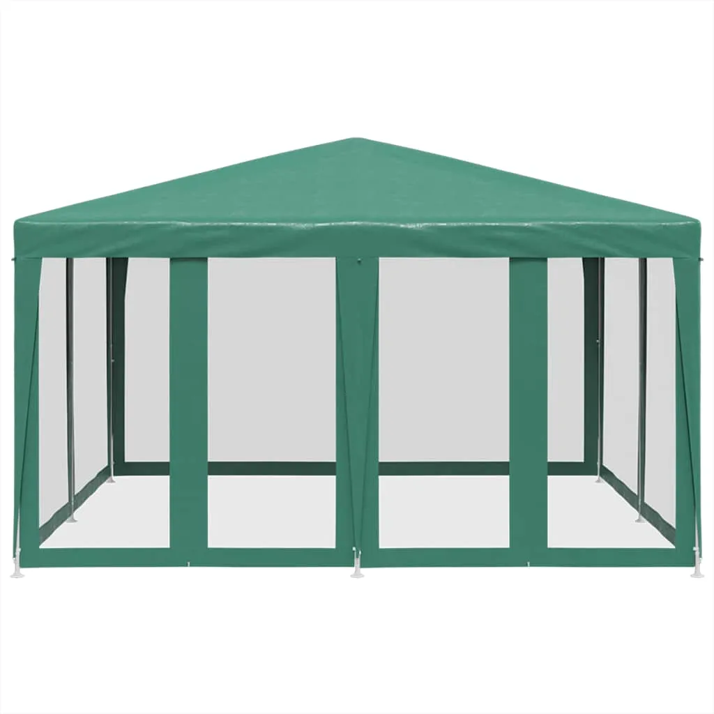 Grünes Partyzelt 400x400x268 cm mit 8 Mesh-Seitenteilen und wasserfestem Dach