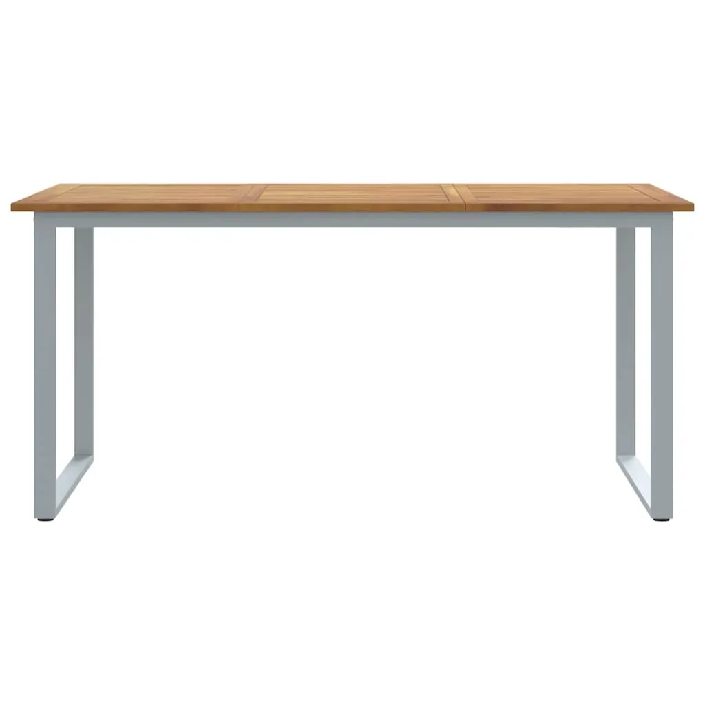 Gartentisch Echtholz 160 x 80 x 75 cm Grau
