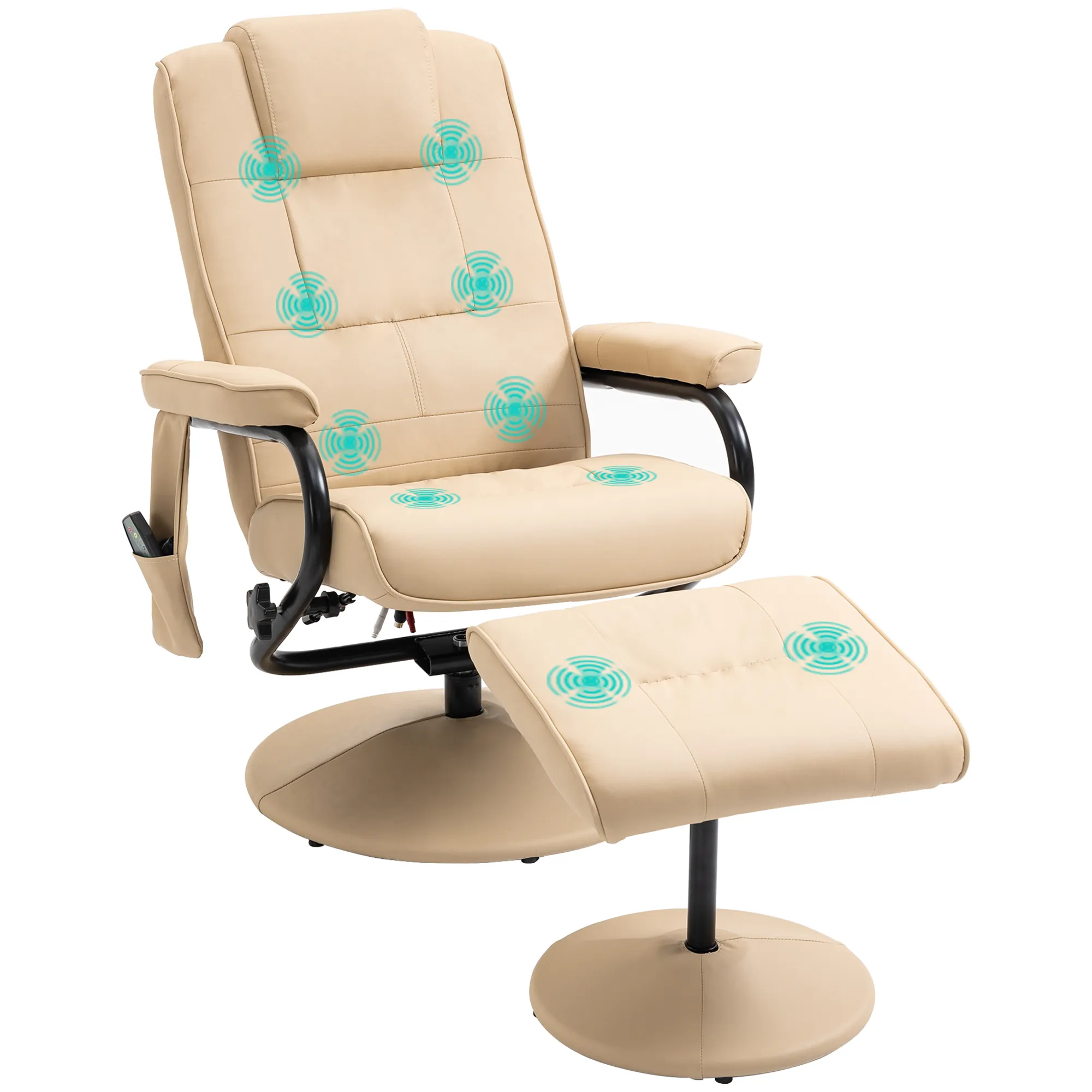 Relaxsessel mit Hocker 77x84x95 cm Creme