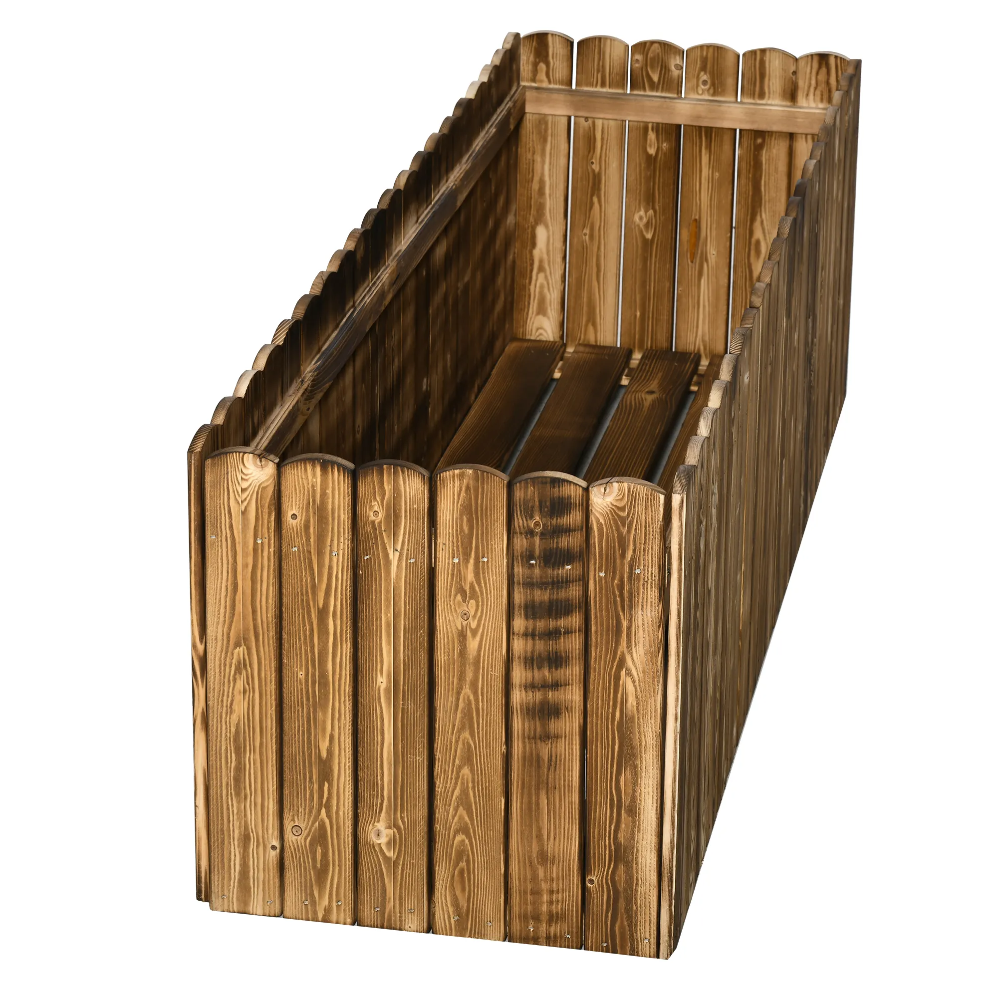 Erhöhtes Gartenbeet 120L x 40B x 40H cm in Verkohlter Optik