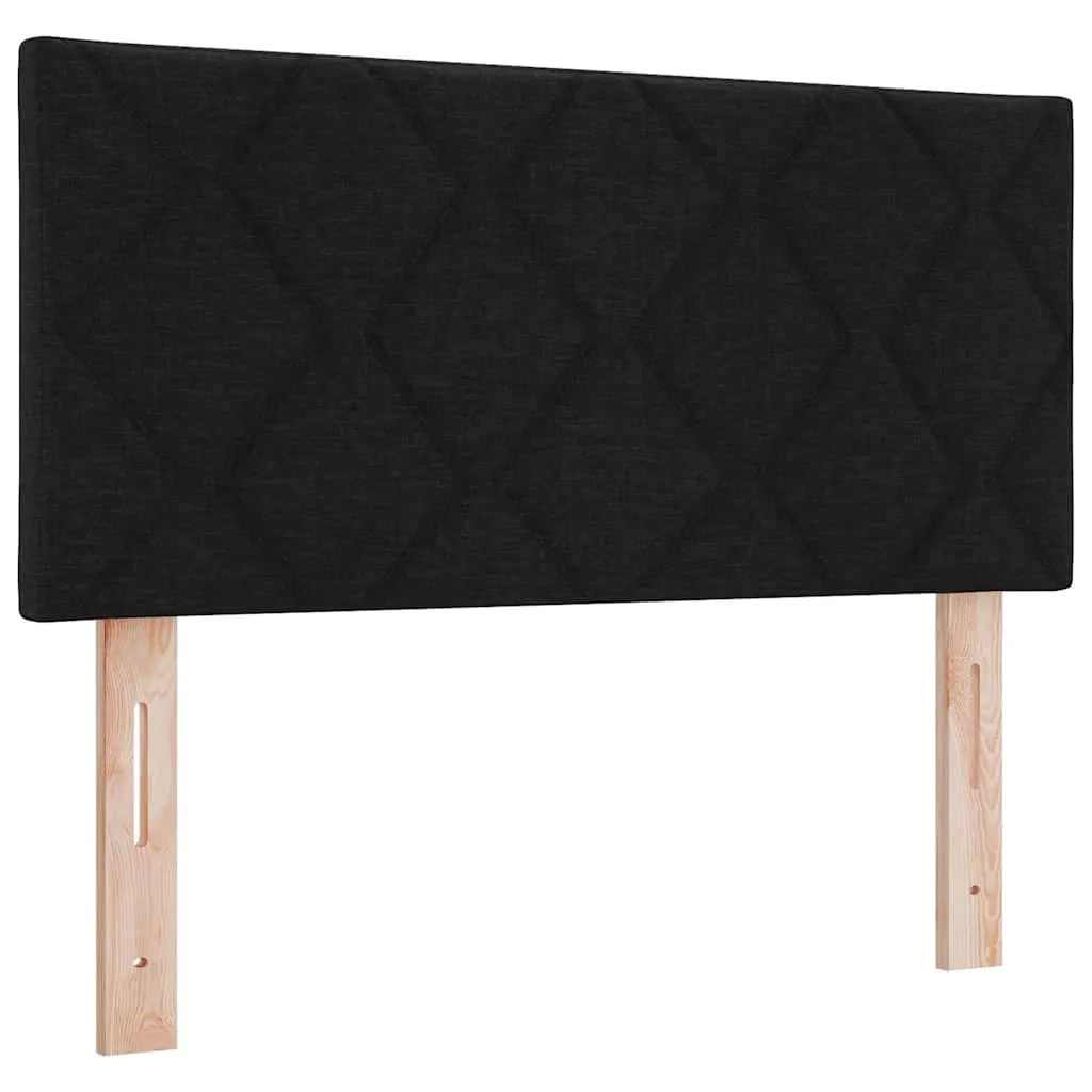 Boxspringbett mit verstellbarem Kopfteil, 90x190 cm, Schwarz