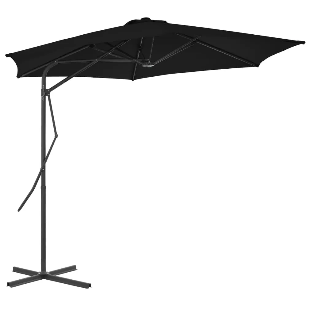 Eleganter Gartenschirm Schwarz 300x230 cm mit stabilem Stahlgestell