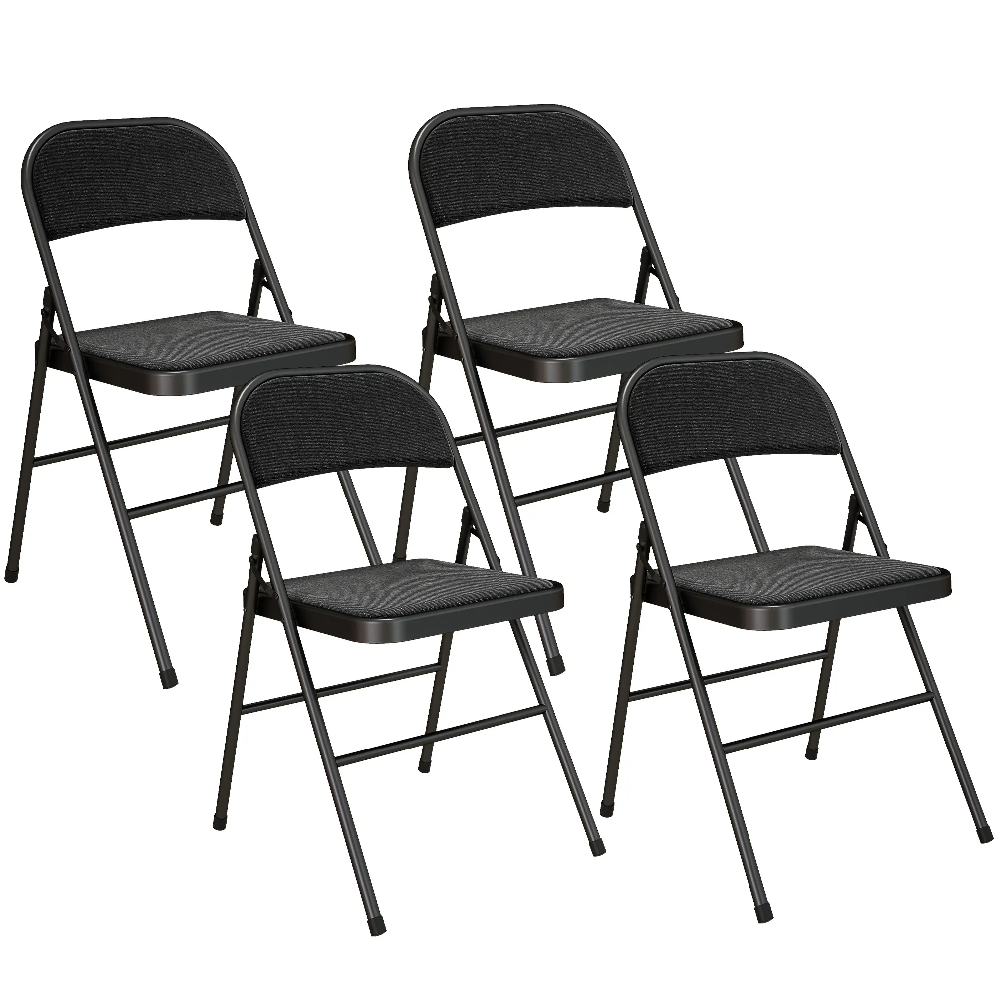 Elegante Klappstühle Schwarz 45B x 46T x 78H cm - 4er Set