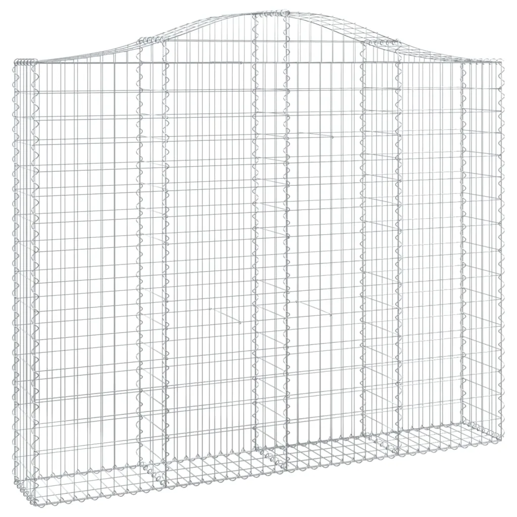 Gabionenkorb Hochbogen 200x30x160/180 cm Silber Verzinktes Eisen