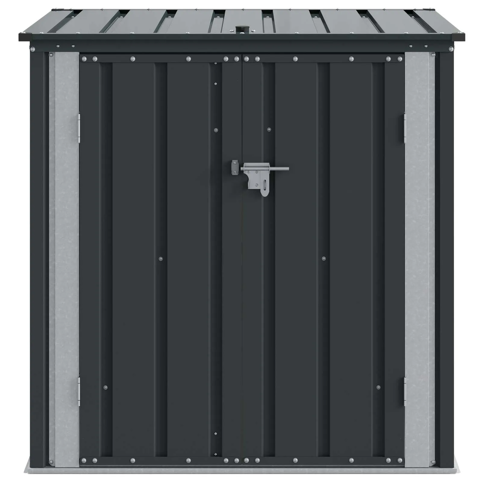 Abschließbare Gartenbox 101,5x82x100 cm Schwarz mit Stahlkonstruktion