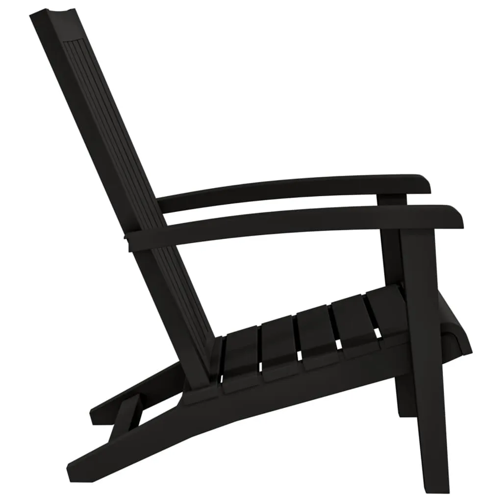 Adirondack Gartenstuhl 63x85x93 cm Schwarz Polypropylen