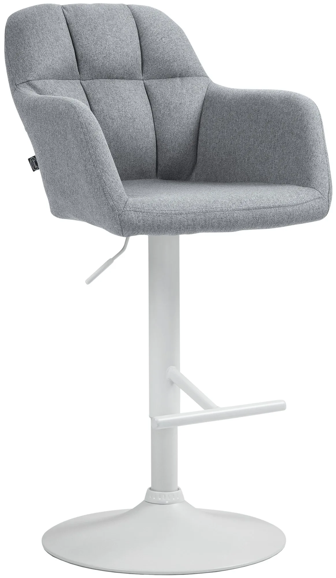 Barhocker Natoma Stoff 97-118x57x59 cm grau