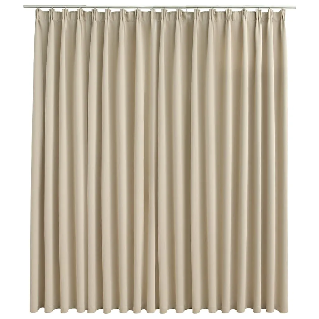 Beiger Vorhang 290 x 245 cm mit Metallhaken, 100% Polyester