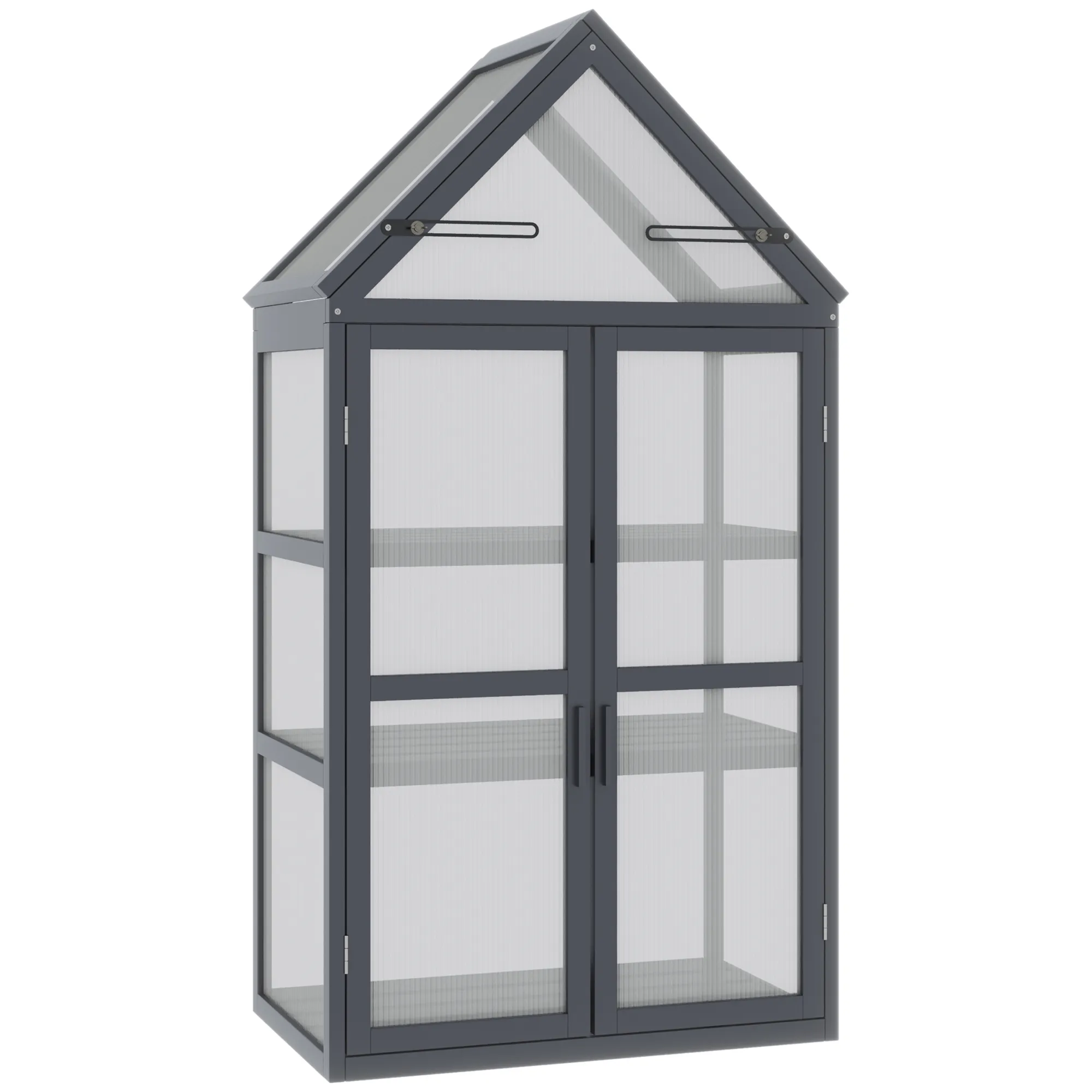 Kompaktes Gewächshaus 70,5L x 42B x 132H cm Grau